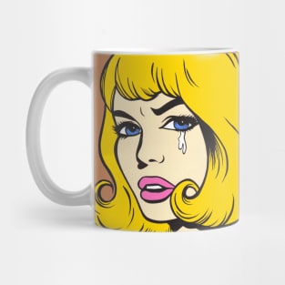 Blonde Crying Comic Girl Mug